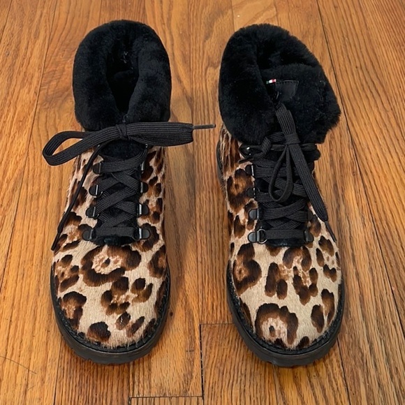 Oscar Sport Lace Up Kira Leopard Boots size 38 US 7-7.5 leather - Picture 3 of 9